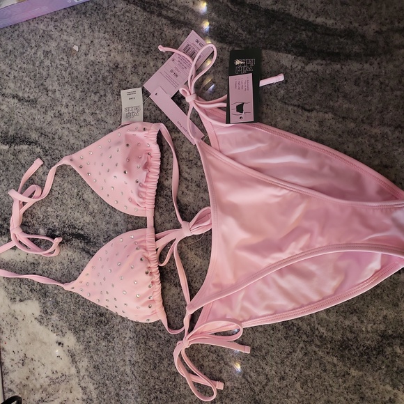 wild fable Other - Wild Fable Pink String Bikini with Rhinestones